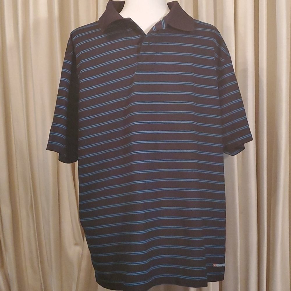 Golf shirt black/blue sz L